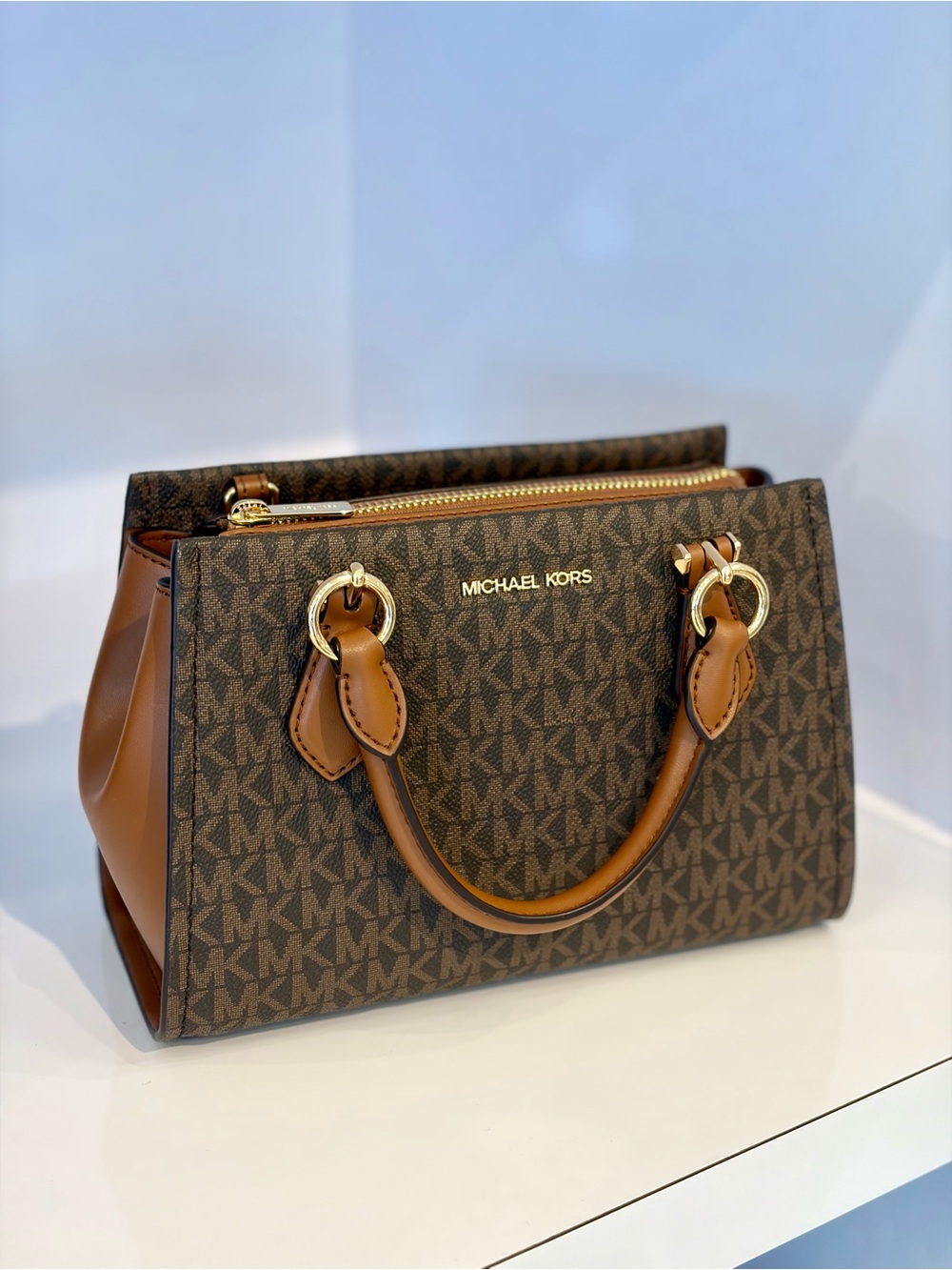 Michael Kors Marilyn Small Signature Logo Satchel Crossbody Bag - Picture 13 of 14
